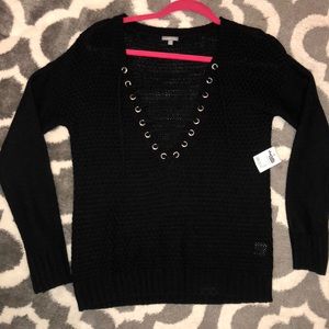 Charlotte Russe Lace Up Sweater